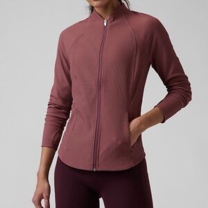 Athleta Dusty Rose Petite Small Ribbed Salutation Jacket
